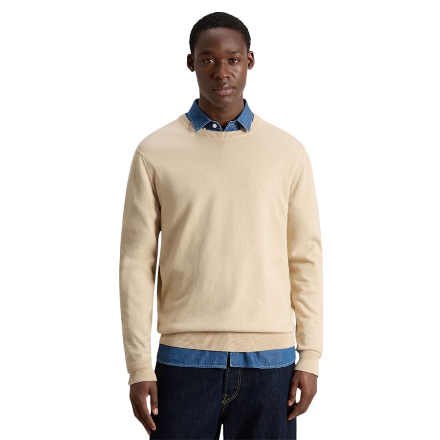Maglia girocollo in puro cotone con logo ricamato da uomo Woolrich | CFWOKN03318640